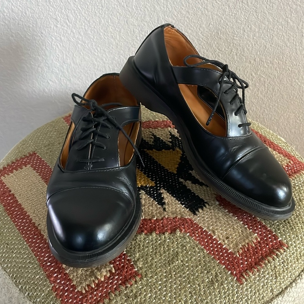 Dr. Martens Black Leather Lace Up Carrigan Derby Loafers Shoes Sz:7